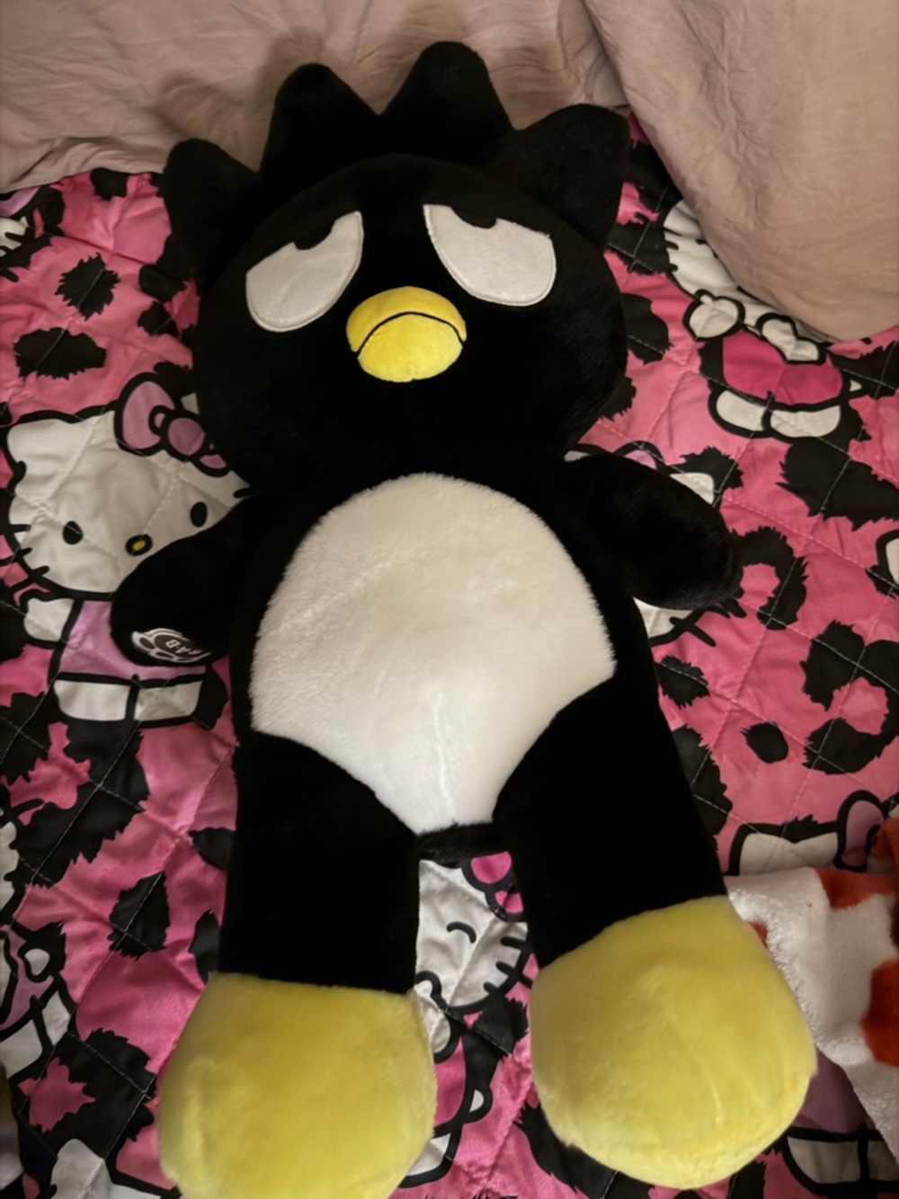 Sanrio Badtz-Maru Black, White & Yellow Plush Doll